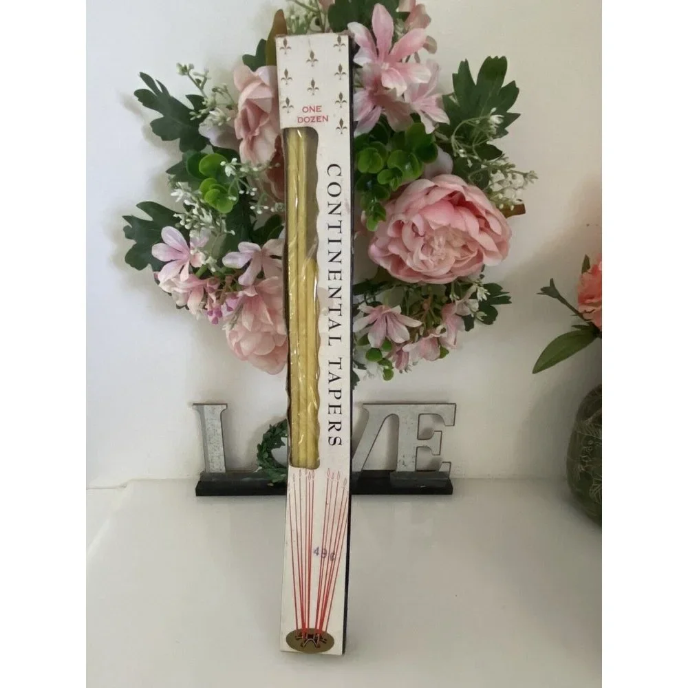 Slim Taper‎ Candles Green Yellow Columbia Continental Tapers 15